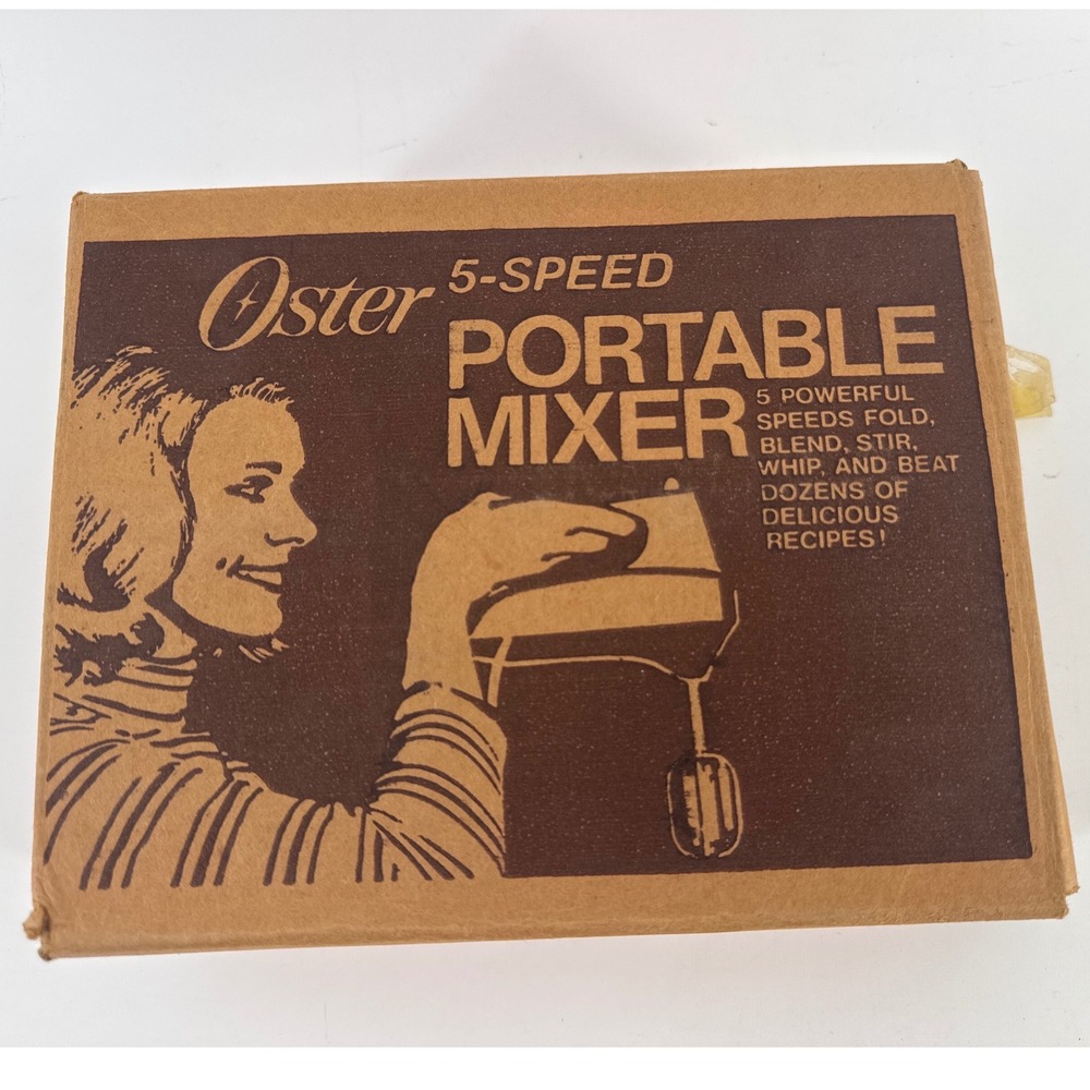 Oster Portable Mixer 5-Speed Harvest Gold Vintage 355-04 New Open Box